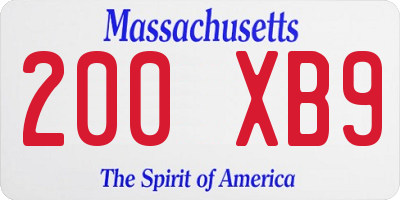 MA license plate 200XB9