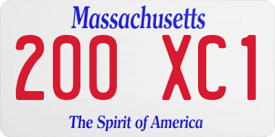 MA license plate 200XC1