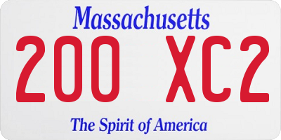 MA license plate 200XC2