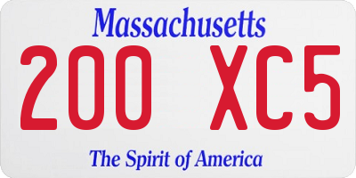 MA license plate 200XC5