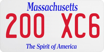 MA license plate 200XC6