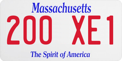 MA license plate 200XE1