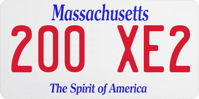 MA license plate 200XE2