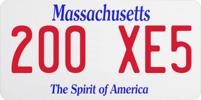 MA license plate 200XE5
