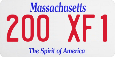 MA license plate 200XF1