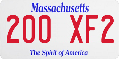 MA license plate 200XF2
