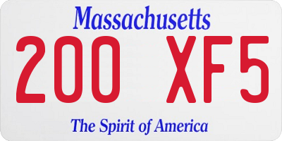 MA license plate 200XF5