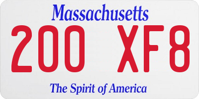 MA license plate 200XF8
