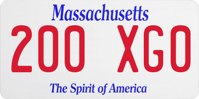MA license plate 200XG0