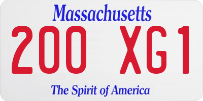 MA license plate 200XG1