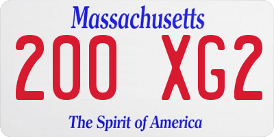 MA license plate 200XG2
