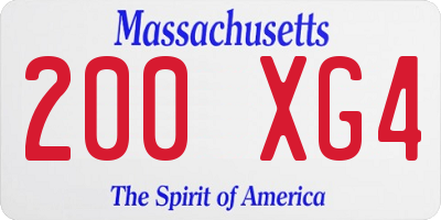 MA license plate 200XG4