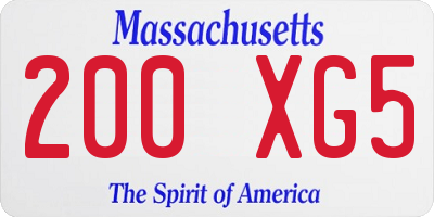 MA license plate 200XG5