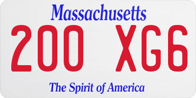 MA license plate 200XG6