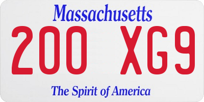 MA license plate 200XG9