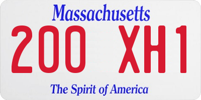 MA license plate 200XH1