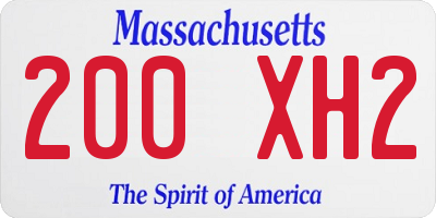 MA license plate 200XH2
