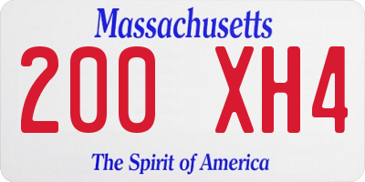 MA license plate 200XH4