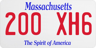 MA license plate 200XH6