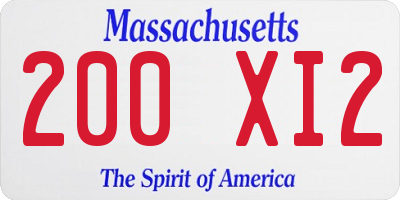 MA license plate 200XI2