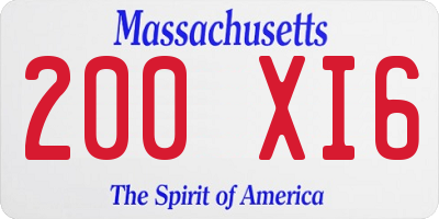 MA license plate 200XI6