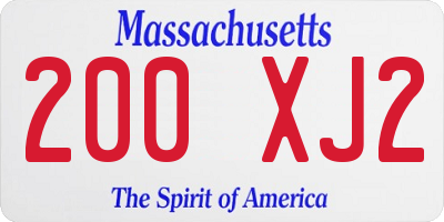 MA license plate 200XJ2