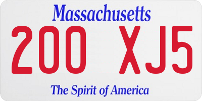 MA license plate 200XJ5