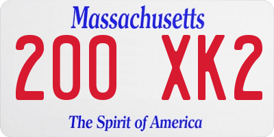 MA license plate 200XK2