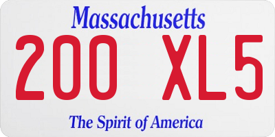 MA license plate 200XL5