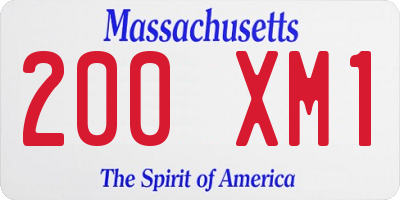 MA license plate 200XM1