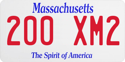 MA license plate 200XM2