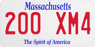 MA license plate 200XM4