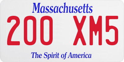 MA license plate 200XM5