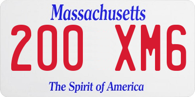 MA license plate 200XM6