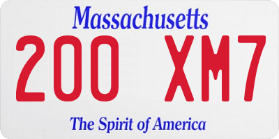 MA license plate 200XM7