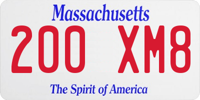 MA license plate 200XM8