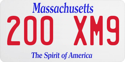 MA license plate 200XM9
