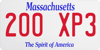 MA license plate 200XP3