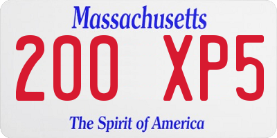 MA license plate 200XP5