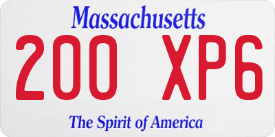 MA license plate 200XP6