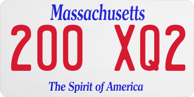 MA license plate 200XQ2