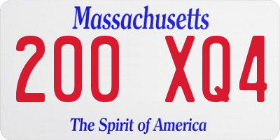 MA license plate 200XQ4
