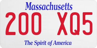 MA license plate 200XQ5