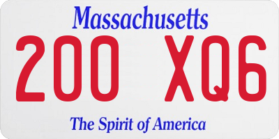 MA license plate 200XQ6