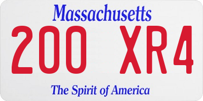 MA license plate 200XR4