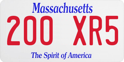 MA license plate 200XR5