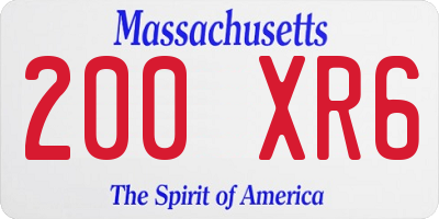 MA license plate 200XR6