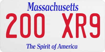 MA license plate 200XR9