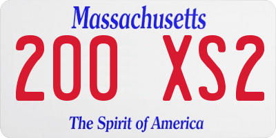 MA license plate 200XS2