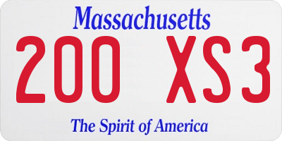 MA license plate 200XS3